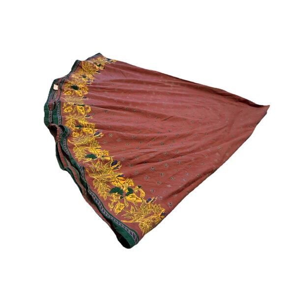 Williams Sonoma Vintage Provence Round 100 Tablecloth Rust Brick Red Green - Picture 1 of 8